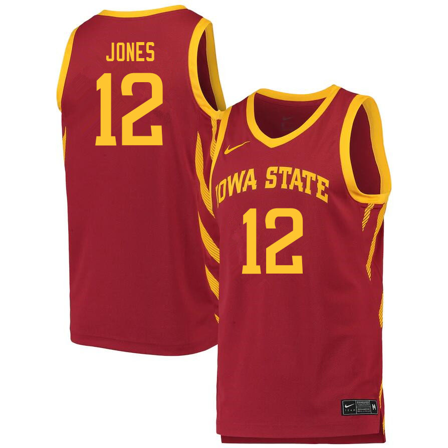 Men #12 Robert Jones Iowa State Cyclones College Basketball Jerseys Sale-Cardinal
